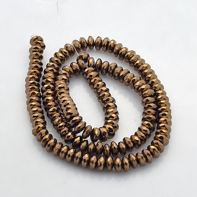 Electroplate Non-magnetic Synthetic Hematite Beads Strands G-J208C-02-1