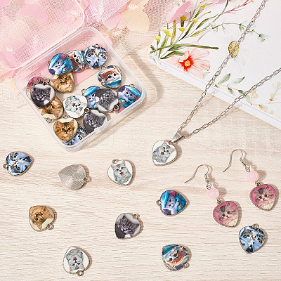 28Pcs 7 Colors Alloy Pendants FIND-SC0015-16-1