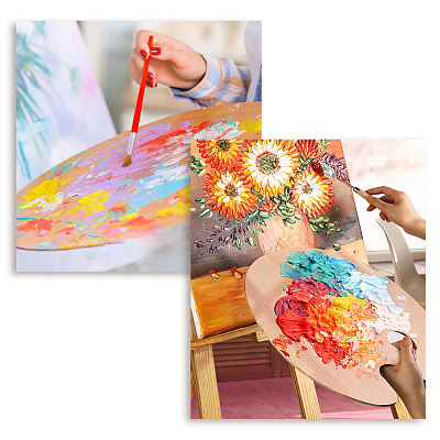 Wooden Painting Palette DIY-PH0026-80-1