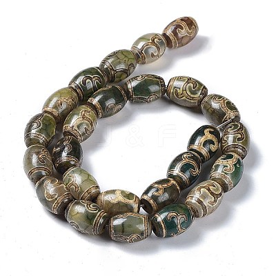 Tibetan Style dZi Beads Strands TDZI-E005-01B-1