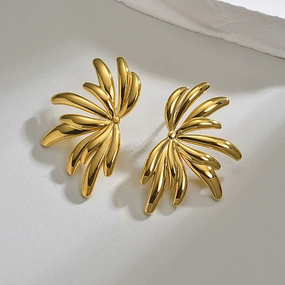 304 Stainless Steel Stud Earrings for Women EJEW-M095-03G-1