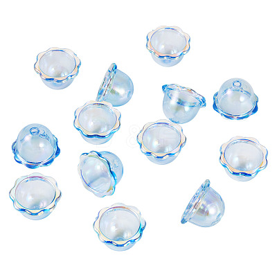 30Pcs UV Plating Acrylic Bead Caps PACR-TA0001-20B-1