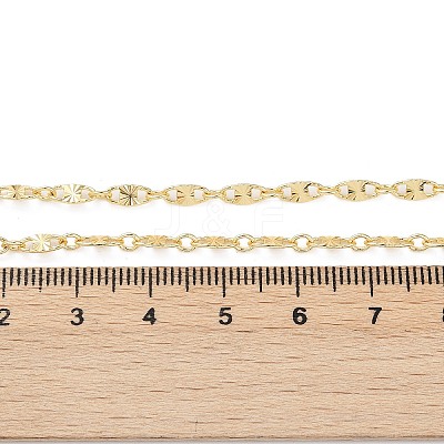 Brass Oval Link Chains Necklace for Women X-NJEW-P265-25G-1