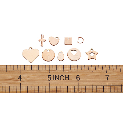 304 Stainless Steel Stamping Blank Tag Charms Sets STAS-TA0004-12RG-1