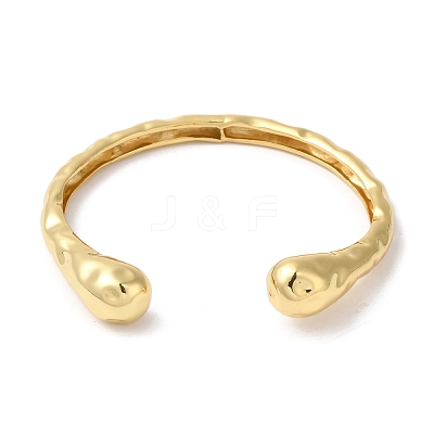 Rack Plating Brass Textured Open Cuff Bangles BJEW-S150-03G-1