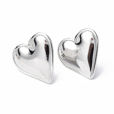 304 Stainless Steel Heart Stud Earrings for Women X-EJEW-F300-16P-1