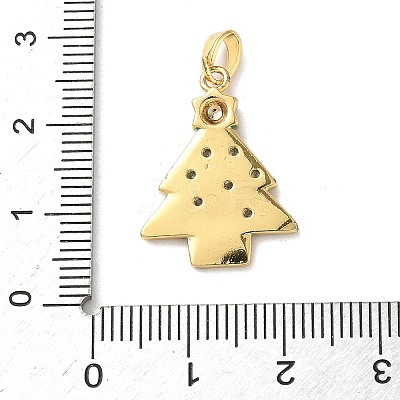 Christmas Brass Micro Pave Cubic Zirconia Pendants KK-K305-07C-02-1