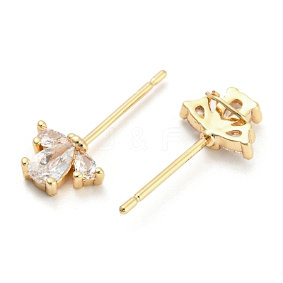 Brass Micro Cubic Zirconia Peg Bails KK-Q789-20G-1