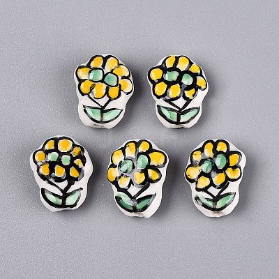 Handmade Porcelain Ceramic Beads PORC-Q005-08A-1