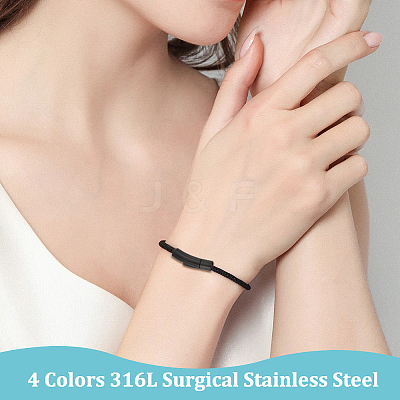 4 Sets 4 Colors 316L Surgical Stainless Steel Bayonet Clasps STAS-OC0001-17C-1