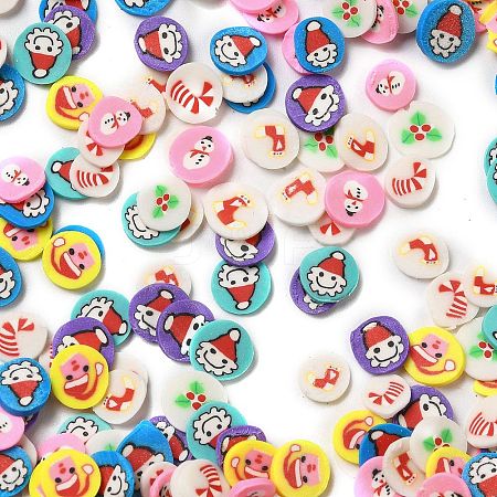 Christmas Theme Handmade Polymer Clay Cabochons CLAY-F005-04-1