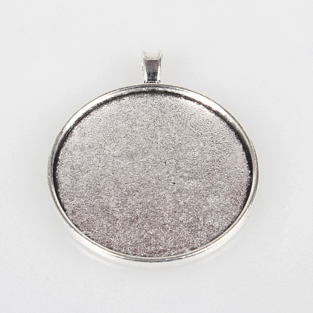 Vintage Tibetan Style Alloy Big Pendant Cabochon Bezel Settings TIBEP-O006-27AS-1