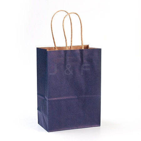 Pure Color Kraft Paper Bags AJEW-G019-09C-1