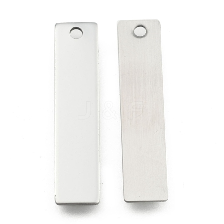 Tarnish Resistant 201 Stainless Steel Rectangle Stamping Blank Tag Pendants X-STAS-R064-15B-1