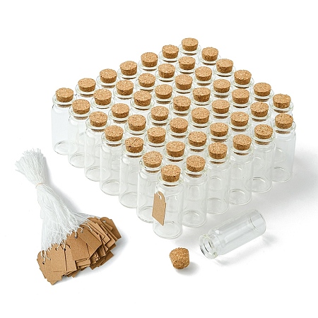 100Pcs 2 Styles Glass Cork Bead Containers CON-YW0001-61-1