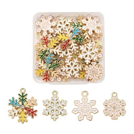 24Pcs 4 Style Alloy Enamel Pendants FIND-LS0001-10-NR-1