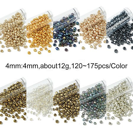 120G 12 Styles Glass Seed Beads SEED-YW0002-86-1