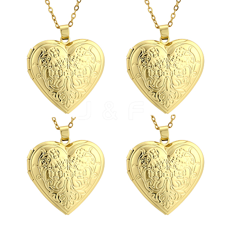 4Pcs Brass Heart Locket Pendants NJEW-ME0001-19-1