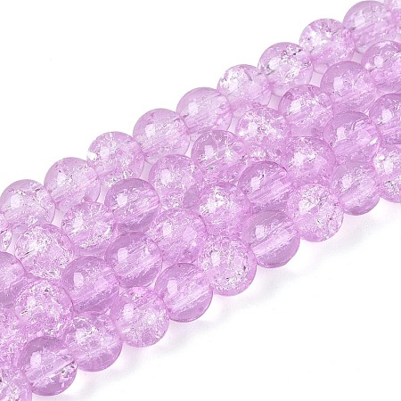 Spray Painted Crackle Glass Beads Strands CCG-Q002-6mm-04-1
