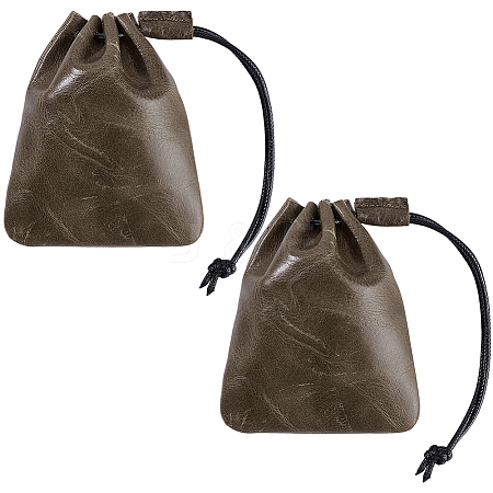 2Pcs Cowhide Jewelry Cosmetics Storage Bag ABAG-BBC0001-38B-1