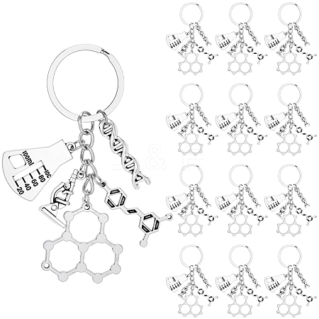 20Pcs Alloy Chemistry Theme Keychains KEYC-SC00037-1