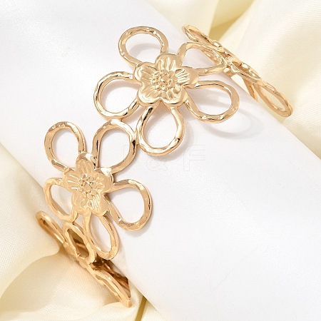 Boho 304 Stainless Steel Hollow Link Cuff Bangles SA-CBA1E89-01C-G-1
