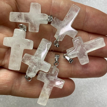 Natural Quartz Crystal Pendants G-PW0006-02P-01-1