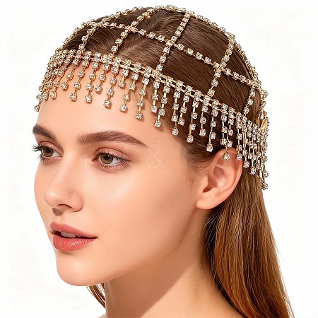 Alloy Rhinestone Mesh Headbands OHAR-WH20005-32G-1