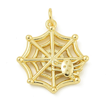 Halloween Theme Rack Plating Brass Pendants KK-Z067-18G-05-1