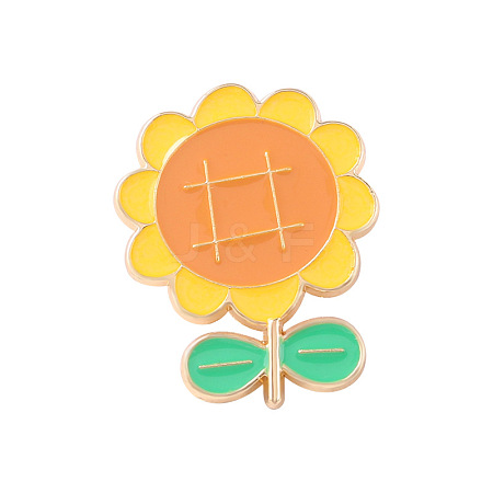 Cute Sunflower Cartoon Metal Brooch Pin for Clothes and Backpacks ST4940876-1