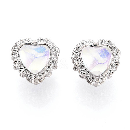 Alloy Glass European Beads FIND-N009-13P-1