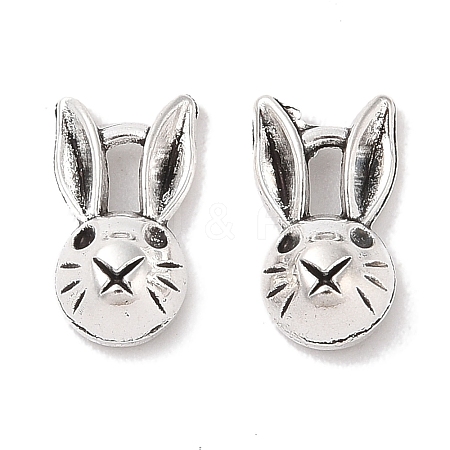 Tibetan Style Zinc Alloy Bunny Pendants TIBEP-R334-037AS-RS-1