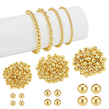 240Pcs 3 Styles Brass Solid Beads KK-ME0002-70-1