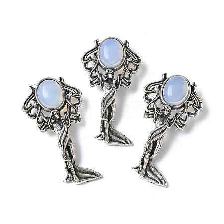 Angel Brass Opalite Pendants KK-D361-02AS-20-1