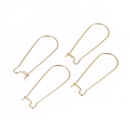 Ion Plating(IP) 304 Stainless Steel Hoop Earrings Findings Kidney Ear Wires X-STAS-L216-22A-G-1