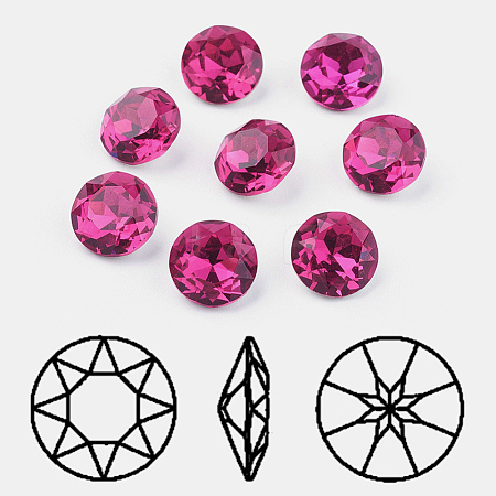 Pointed Back & Back Plated K9 Glass Rhinestone Cabochons RGLA-J012-10mm-502-1