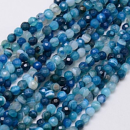 Natural Stripe Agate Beads Strands X-G-G581-4mm-05-1