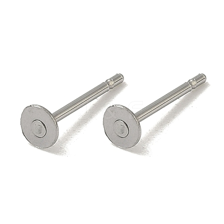 Non-Tarnish 316 Surgical Stainless Steel Flat Round Blank Peg Stud Earring Settings X-STAS-R073-06G-1