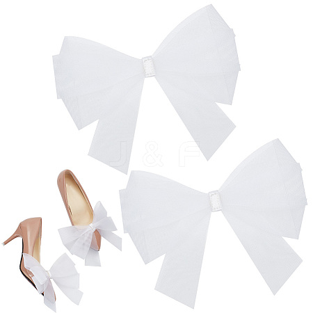 Bowknot Organza Shoe Decorations FIND-WH0423-94A-1