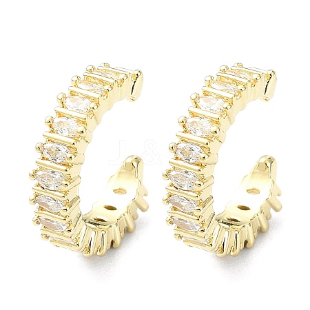 Rack Plating Brass Micro Pave Cubic Zirconia Cuff Earring EJEW-C086-10G-1