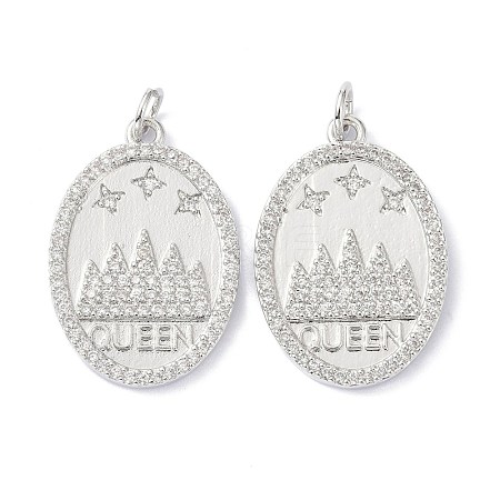 Brass Cubic Zirconia Pendants ZIRC-C022-37P-1