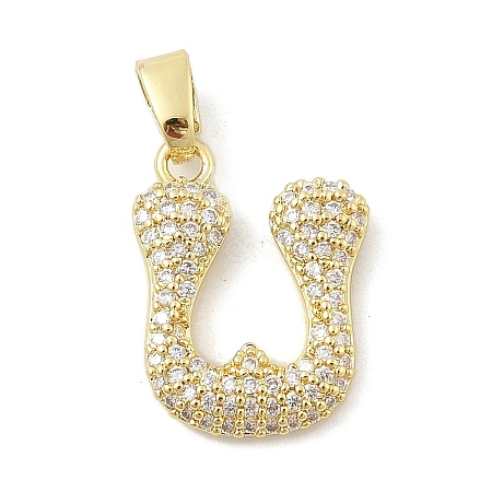 Brass Micro Pave Cubic Zirconia Pendants ZIRC-C012-01G-21-1