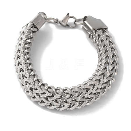 Non-Tarnish 201 Stainless Steel Wheat Chain Bracelets for Women Men BJEW-H612-07C-P-1