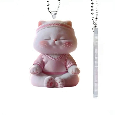 Acrylic Cat Shape Pendant Decorations PW-WG53CC4-01-1