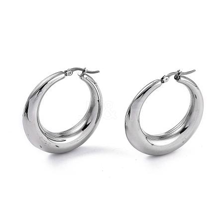 Tarnish Resistant Ring 304 Stainless Steel Hoop Earrings EJEW-O032-02P-1