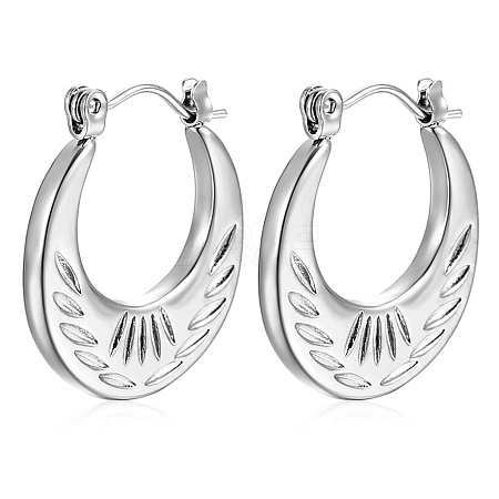 304 Stainless Steel Hoop Earrings PW-WG38004-16-1