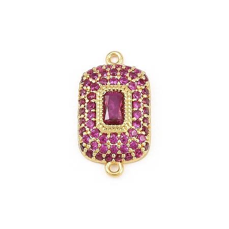 Brass Micro Pave Cubic Zirconia Connector Charms CU-CBAAB9C-01G-03-1