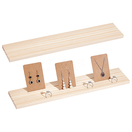 3-Slot Wood Earring Display Cards Stands ODIS-WH0070-01-1