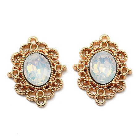 Golden Plated Alloy Oval Connector Charms FIND-B022-02G-01-1