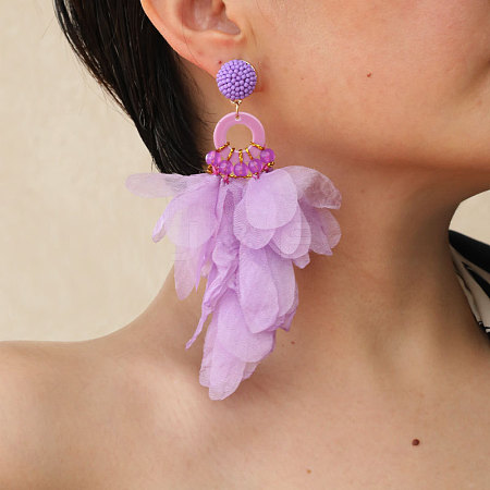 Alloy Acrylic Dangle Stud Earrings FS-WG3C6DF-06-1
